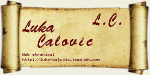 Luka Ćalović vizit kartica